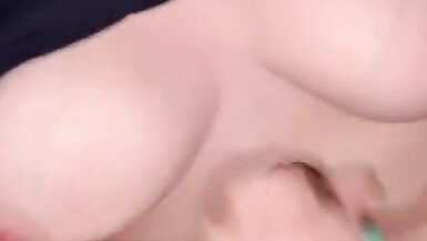 BBW gives me Handjob and I Finish on her Huge Tits - 2 image