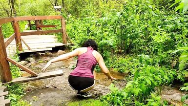 Step Sister Teases me with Big Ass and Strips in the Wild Forest - VLOG # 7 - 6 image