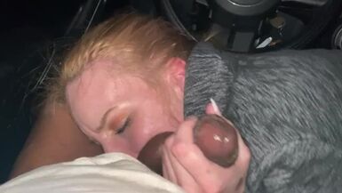 Slut Swallows Daddy in Jeep