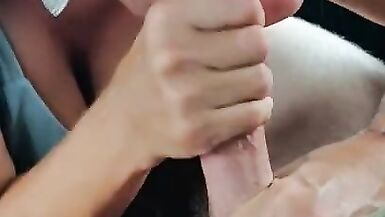 Hot Blonde TORTURES his Dick with a Slow Sloppy Public Blowjob Making him BEG to Cum! - 10 image