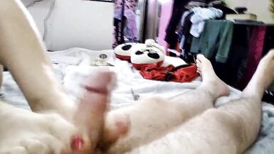 My mature bitch gave me a great footjob! For this I allowed her to suck my dick and even jump on it! - 15 image