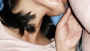 Asian Blowjob Queen Hairy Pussy Fingered and Cumshot Facial Load of Semen - 2 image