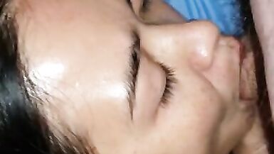 Asian Blowjob Queen Hairy Pussy Fingered and Cumshot Facial Load of Semen - 4 image