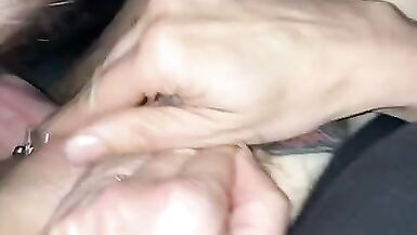 Wife fucks stranger bareback and cums on his cock - 2 image