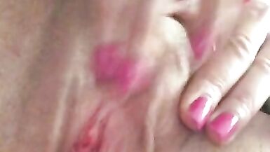 Pussy Close up of Hot MILF Playing with her Wet Pussy