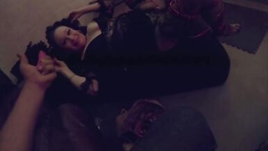 Sexy MILF Invited to the Local Gangbang Dungeon by Cuck Husband and Step Sons Friends - 15 image