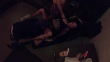Sexy MILF Invited to the Local Gangbang Dungeon by Cuck Husband and Step Sons Friends - 3 image