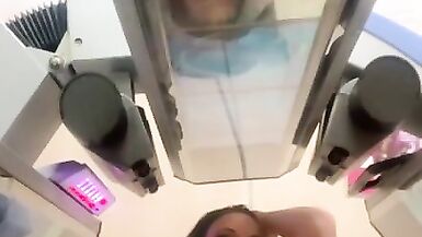 Model Masturbating in Crowded Tanning Salon - 9 image
