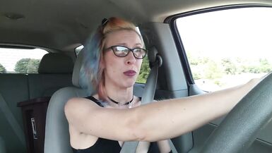 Playing with my new Pussy Pump in the Car and Smoking - 8 image