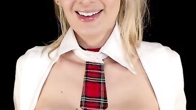 ASMR | Schoolgirl JOI | Student Begs for a better Grade | Jerk off Encouragement - 8 image