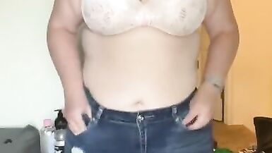 Squeezing Big MILF Ass into Tight Jeans - 12 image