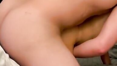 Hot Amateur Couple Oiled up and Fucks to a Creampie ending *with Blooper Finish - 7 image