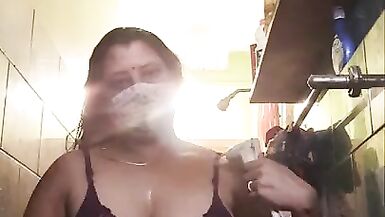 Desi arpita randi wife bathing - 9 image