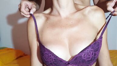 Tits Massage - Touching my Wife Boobs - Squeeze her Boobs - 2 image