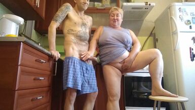 she jerks off my cock and masturbates her pussy - 1 image