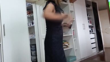 58-year-old Latina mom dresses and undresses to fuck