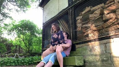 Outdoor sex behind a farmhouse - public fuck with bbw - 1 image