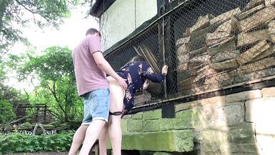 Outdoor sex behind a farmhouse - public fuck with bbw - 10 image