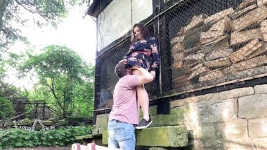 Outdoor sex behind a farmhouse - public fuck with bbw - 2 image