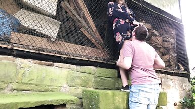 Outdoor sex behind a farmhouse - public fuck with bbw - 3 image