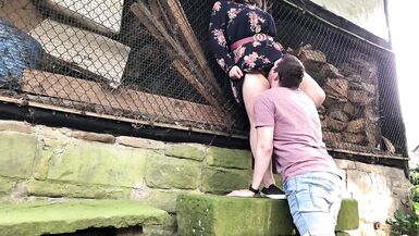 Outdoor sex behind a farmhouse - public fuck with bbw - 5 image