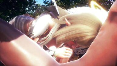 ANGEL WITH BIG TITS GETS CUMSHOT | 3D Hentai Oral Sex - 7 image