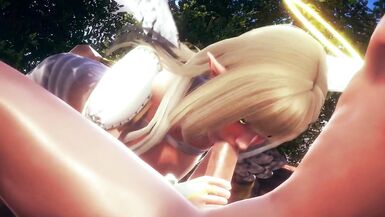 ANGEL WITH BIG TITS GETS CUMSHOT | 3D Hentai Oral Sex - 8 image