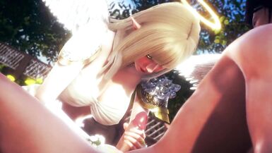 ANGELS BIG TITS RUB AGAINST MY COCK | 3D Hentai - 2 image