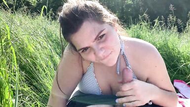 Public Blowjob - people walk and drive by - I cum in mouth - 7 image