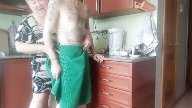 she jerked off my cock and helped me cum - 3 image