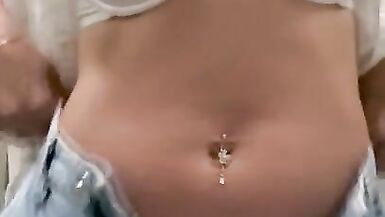 Girl Pissing and Playing in the Night Club Toilet