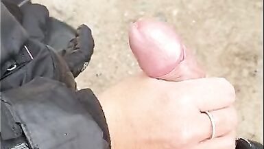Milf flashing tits outdoor and do a hand job on hers hubby. - 13 image