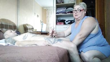 helped me cum by jerking off my cock in the room - 5 image