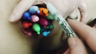 Sharpie Challenge Two!! 40 Stuffed in Pussy