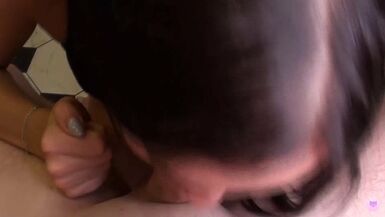 Nice Blowjob from a Milf with Cum in Her Mouth - 1 image