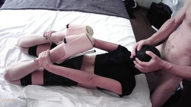 Hotel Room. she's Wearing High Heels and Stockings. Throated with no Mercy - 4 image