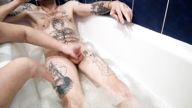 stepmom jerks off my cock and bathes me in the bathroom - 10 image