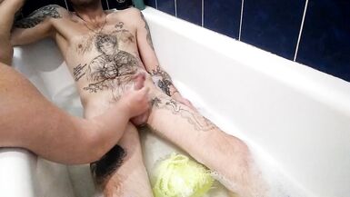 stepmom jerks off my cock and bathes me in the bathroom - 5 image