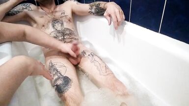 stepmom jerks off my cock and bathes me in the bathroom - 9 image