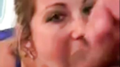 Beautiful wife sucking cock and getting a facial - 11 image