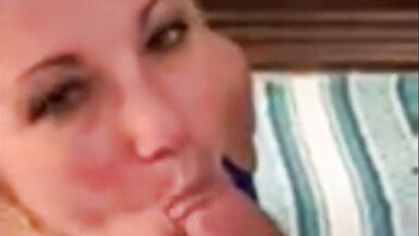Beautiful wife sucking cock and getting a facial - 12 image