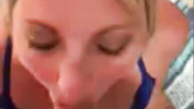 Beautiful wife sucking cock and getting a facial - 9 image