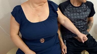 she jerks off my cock and helps me finish