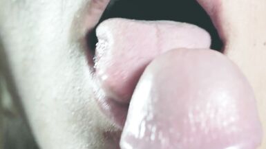 Close up edging blowjob - 3 image