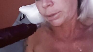 Крошечная блондинка Мама MILF Babe Горячая MILF Минет Глубокая глотка Лицевой трах Сосание BBC Член Член Qos Throated - 11 image
