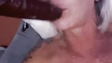 Крошечная блондинка Мама MILF Babe Горячая MILF Минет Глубокая глотка Лицевой трах Сосание BBC Член Член Qos Throated - 14 image