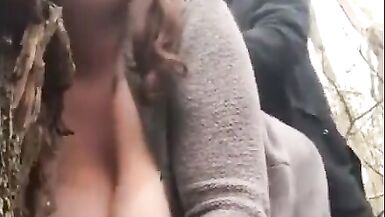 Fucking Busty Milf In The Woods, Since Her Husband Is Home - 11 image