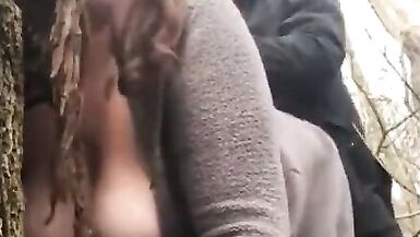 Fucking Busty Milf In The Woods, Since Her Husband Is Home - 12 image