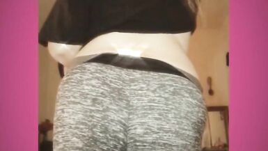 Grey Sweatpants and Black T-shirt Goddess Ass and Leg Worship. Kiss it and Sniff It, Bitch Boy. - 2 image