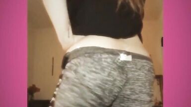Grey Sweatpants and Black T-shirt Goddess Ass and Leg Worship. Kiss it and Sniff It, Bitch Boy. - 7 image
